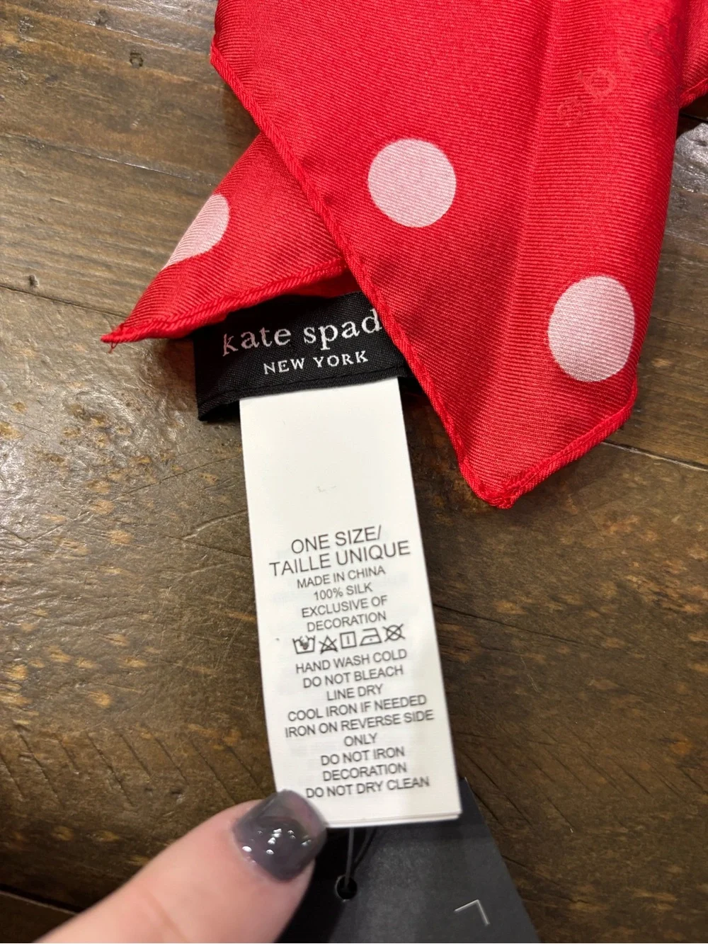 Kate Spade Springtime Dot 100% Silk Square Scarf